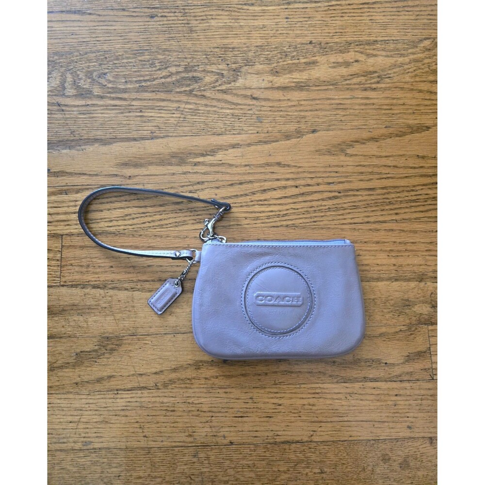 Coach Y2K Patent Leather Mauve Slim Zip Wristlet Wallet